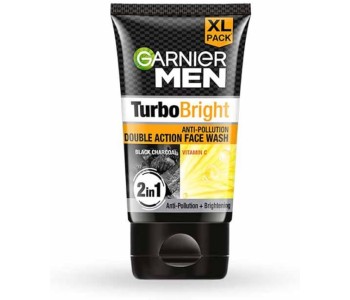 GARNIER MEN TURBO BRIGHT DOUBLE ACTION FACE WASH